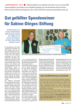 Gut gef&uuml;llter Spendeneimer f&uuml;r Sabine-D&ouml;rges-Stiftung
