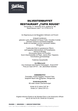 silvesterbuffet restaurant „tapis rouge“