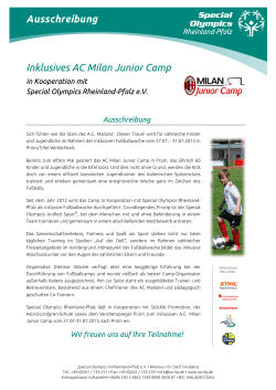 Ausschreibung Inklusives AC Milan AC Milan Junior Camp