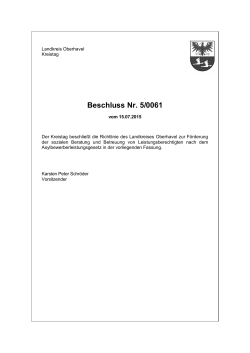 Beschluss Nr. 5/0061 - Landkreis Oberhavel