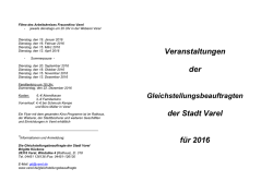 Veranstaltungen der der Stadt Varel f&uuml;r 2016