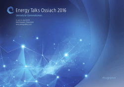 Energy Talks Ossiach 2016 Energy Talks Ossiach 2016