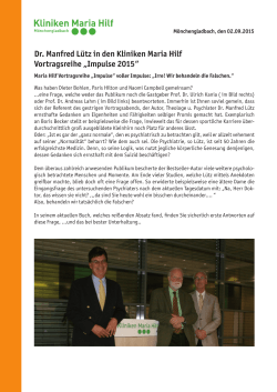 Impulse 2015 - Kliniken Maria Hilf GmbH Mönchengladbach
