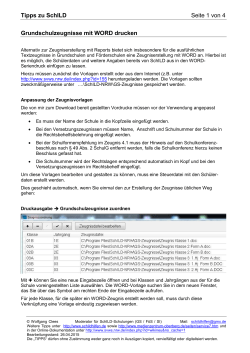 WORD-Grundschulzeugnisse drucken