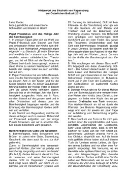 Hirtenwort zur Fastenzeit