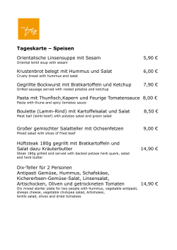 Tageskarte – Speisen