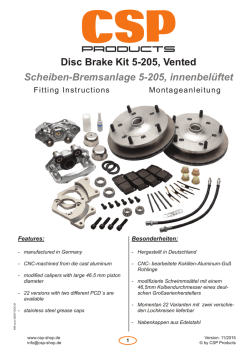 Disc Brake Kit 5-205, Vented Scheiben-Bremsanlage 5
