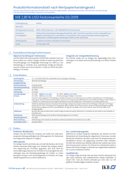 IKB 2,85 % USD Festzinsanleihe 02/2019