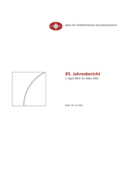 85. Jahresbericht der BIZ - Juni 2015