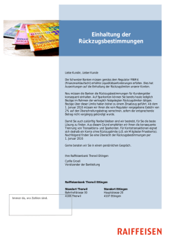 Einhaltung der R&uuml;ckzugsbestimmungen