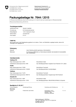 Packungsbeilage Nr. 7644 / 2015 - Bundesamt für Landwirtschaft