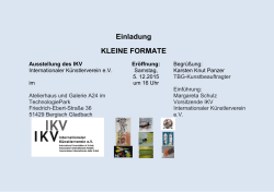 Einladung KLEINE FORMATE - TechnologiePark Bergisch Gladbach