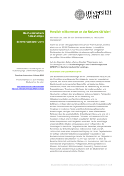 Herzlich willkommen an der Universit&auml;t Wien!