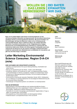 Leiter Marketing Environmental Science Consumer, Region D-A