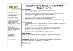 Clinical Training Manager in der DACH Region (m/w) - OD-OS
