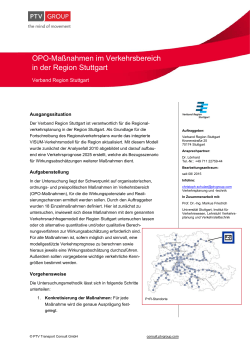 OPO-Maßnahmen im Verkehrsbereich in der Region Stuttgart