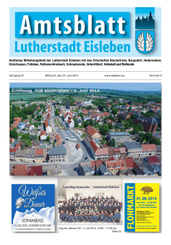 Amtliches Mitteilungsblatt der Lutherstadt Eisleben mit den