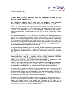 Pressemitteilung - Alacris Theranostics GmbH