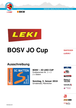BOSV JO Cup - Swiss Ski KWO