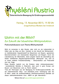 Infos zur Podiumsdiskussion