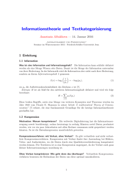Informationstheorie und Textkategorisierung