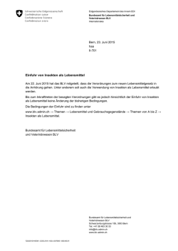 II-701 Einfuhr von Insekten als Lebensmittel