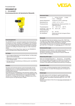 Datenblatt - VEGABAR 82 - 4 … 20 mA/HART Druckmessumformer