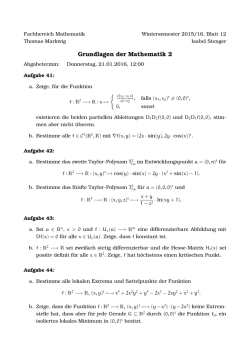 Blatt 12 - Fachbereich Mathematik