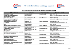 Ambulante Pflegedienste in der Hansestadt Lübeck