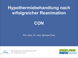 Hypothermiebehandlung nach erfolgreicher Reanimation