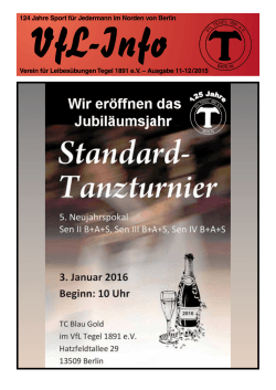 Ausgabe 11-12 / 2015 - VfL Tegel 1891 e.V.
