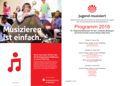 Programm 2016 - Jugend musiziert
