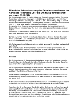 Öffentliche Bekanntmachung des