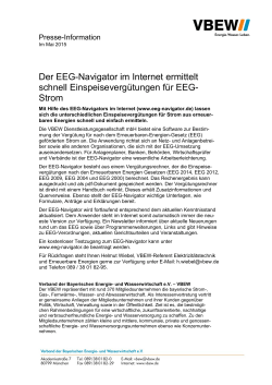 Der EEG-Navigator im Internet ermittelt schnell