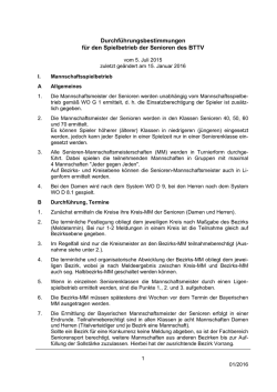 Durchf&uuml;hrungsbestimmungen f&uuml;r den Spielbetrieb der