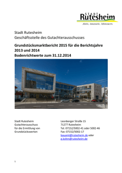 Grundst&uuml;cksmarktbericht
