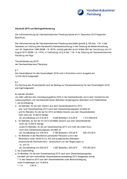 Haushaltssatzung 2016 - Handwerkskammer Flensburg