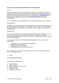 Arch Dipl-Ing Ralph Sobetz Seite 1 von 5 Formel zur Ermittlung des