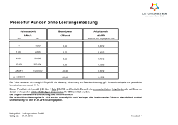 Preise für Kunden ohne Leistungsmessung