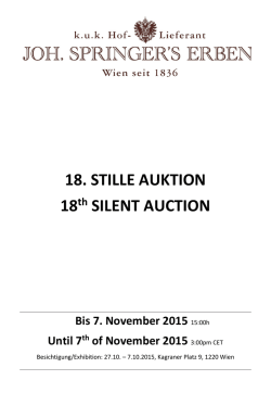 18. STILLE AUKTION 18th SILENT AUCTION