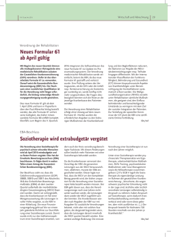 Verordnung der Rehabilitation: Neues Formular 61 ab April gültig
