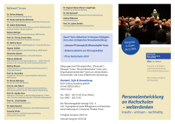Programm Kongress: Personalentwicklung an Hochschulen