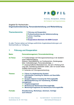 Hochschulen - Dr. Sabina Fleitmann