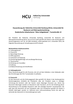 2015-07-01 Hausordnung der HafenCity Universitaet Hamburg
