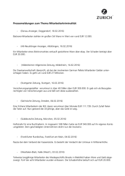 Zurich - Mitarbeiterkriminalität