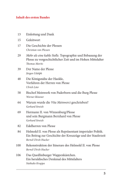 Inhalt des ersten Bandes 13 Einleitung und Dank 15