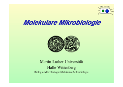 Molekulare Mikrobiologie - Martin-Luther-Universität Halle