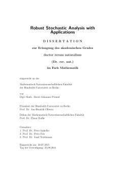 Robust Stochastic Analysis with Applications