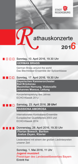 Programmheft Rathauskonzerte 2016