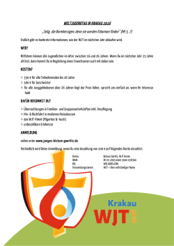Infos zum WJT - Jugend und Kinder im Bistum Görlitz